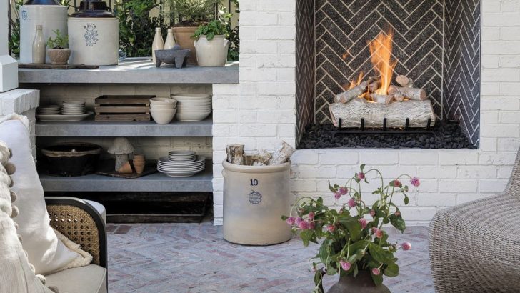 Brick fireplace design